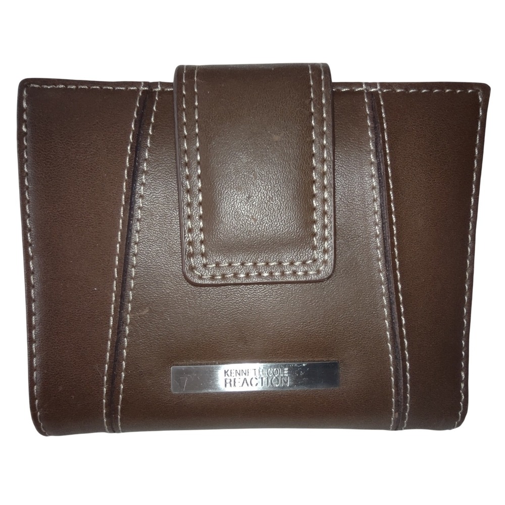 Kenni Nicole Reaction Wallet Brown Leather Bifold‎ with ID Window
